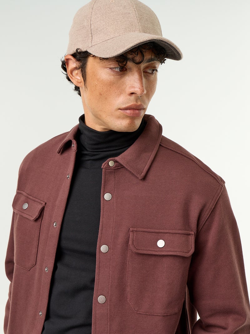 Surchemise en maille piquée Marron - Kiabi