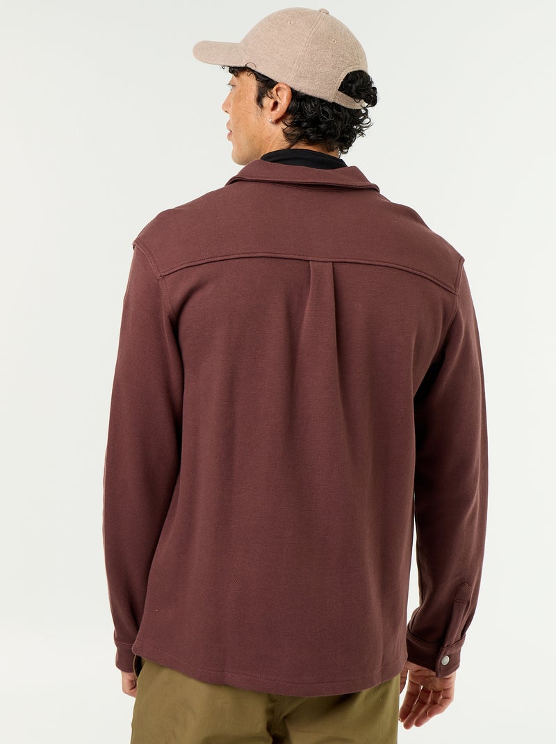 Surchemise en maille piquée Marron - Kiabi