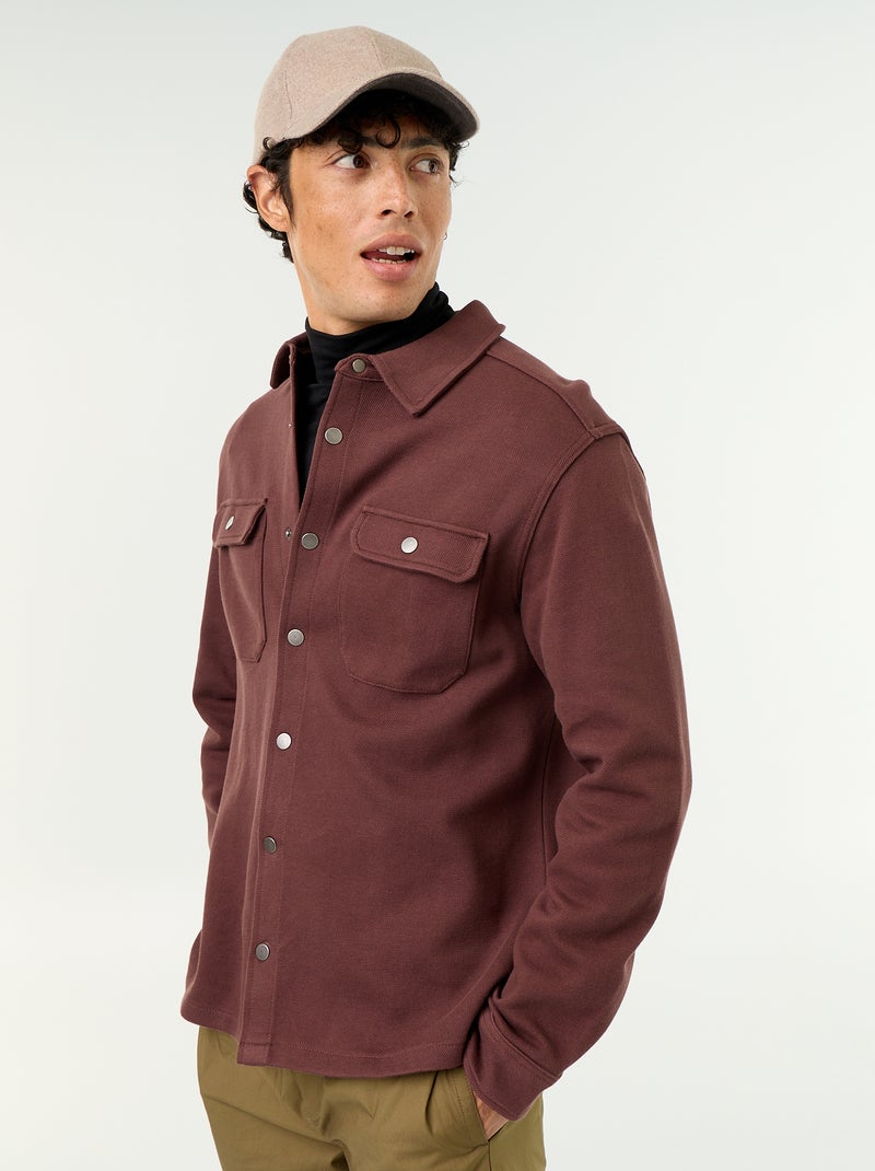 Surchemise en maille piquée Marron - Kiabi