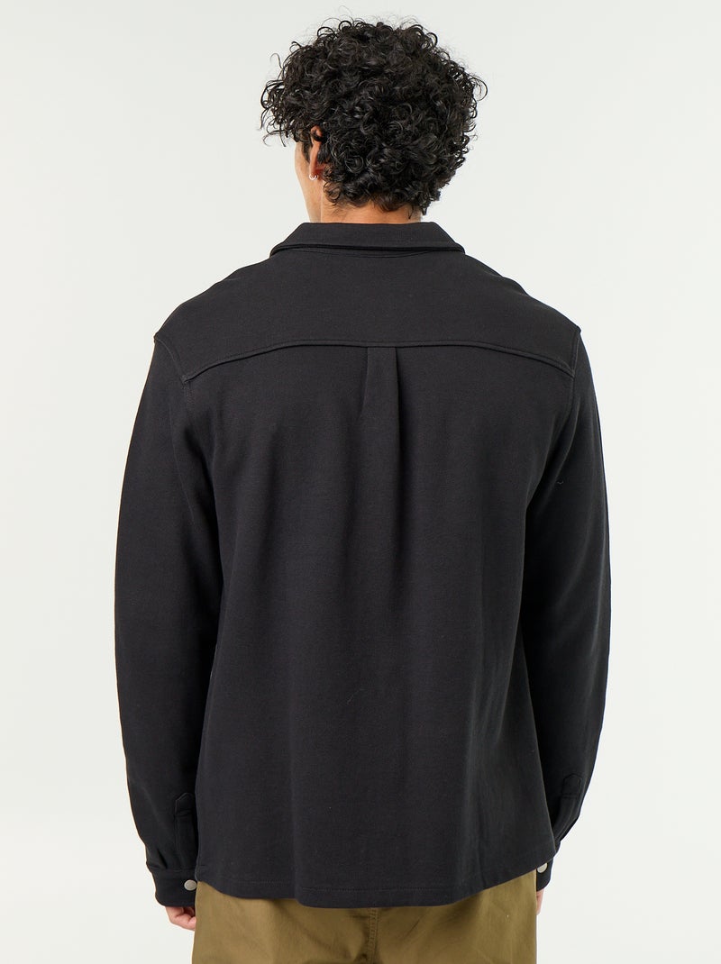 Surchemise en maille piquée Noir - Kiabi