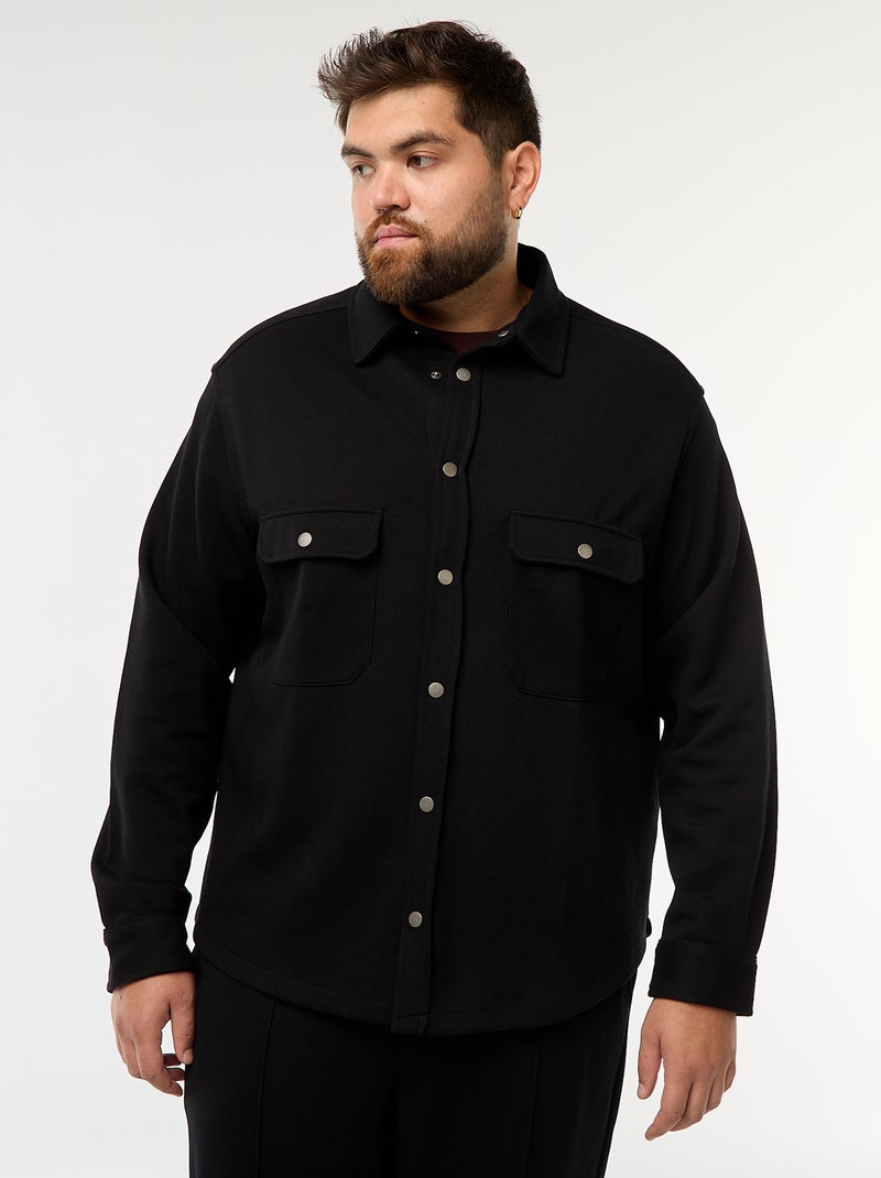 Surchemise en matière piquée avec ouverture pressionnée Noir - Kiabi