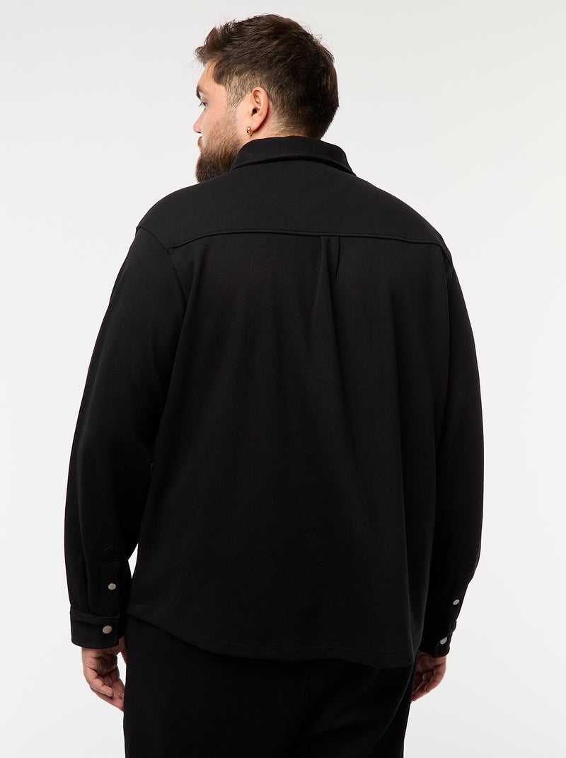 Surchemise en matière piquée avec ouverture pressionnée Noir - Kiabi