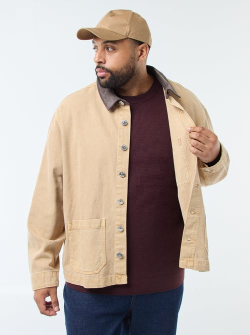 Surchemise en twill avec col contrasté - Kiabi