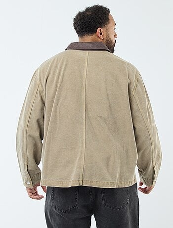 Surchemise en twill avec col contrasté