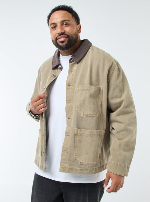 Surchemise en twill avec col contrasté - Kiabi