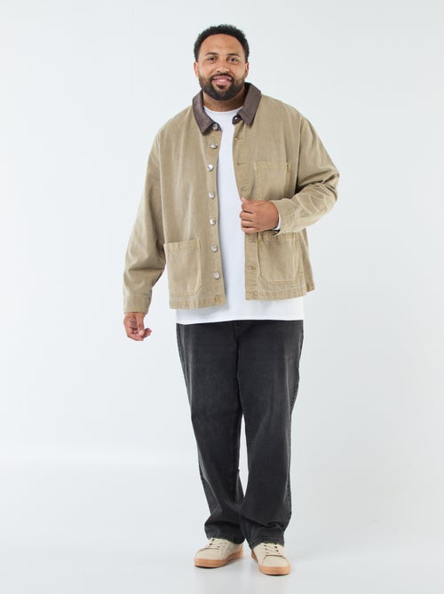 Surchemise en twill avec col contrasté - Kiabi