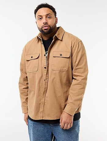Surchemise en twill avec poches poitrine à rabat