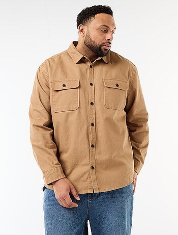 Surchemise en twill avec poches poitrine à rabat