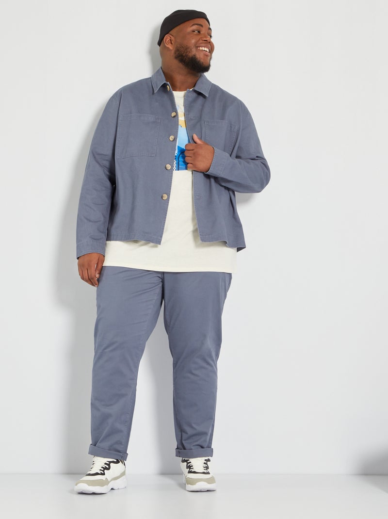 Surchemise en twill gris - Kiabi