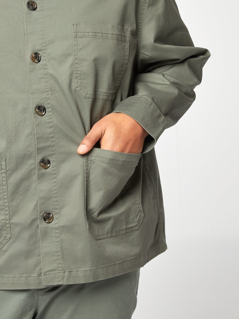 Surchemise en twill KAKI - Kiabi