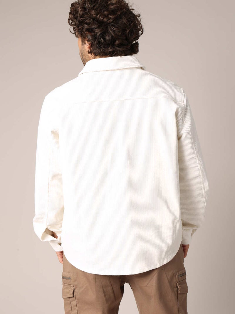 Surchemise en velours 100% coton 'Deeluxe' Ecru - Kiabi