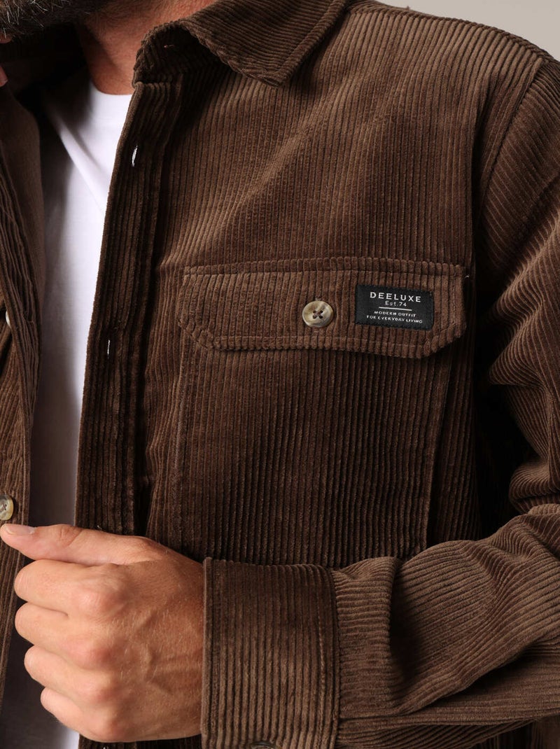 Surchemise en velours 100% coton 'Deeluxe' Marron cappuccino - Kiabi