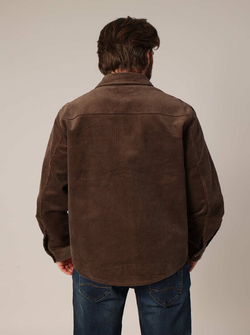 Surchemise en velours 100% coton 'Deeluxe' Marron cappuccino - Kiabi