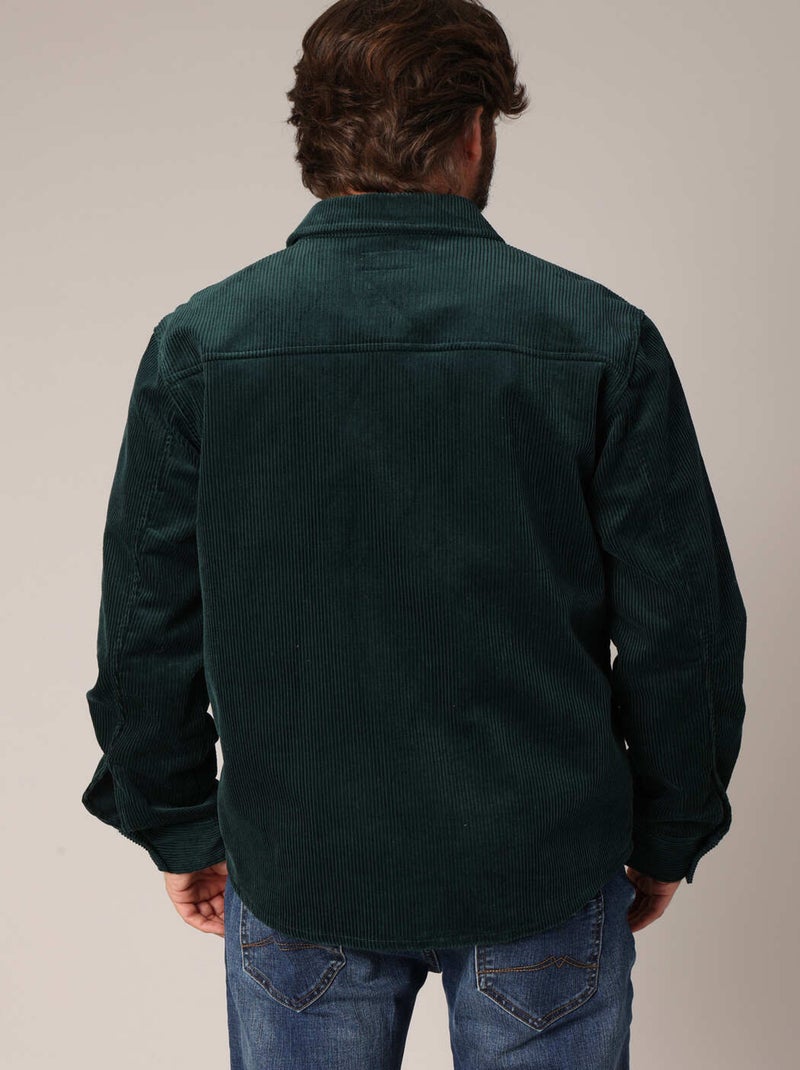 Surchemise en velours 100% coton 'Deeluxe' Vert foncé - Kiabi