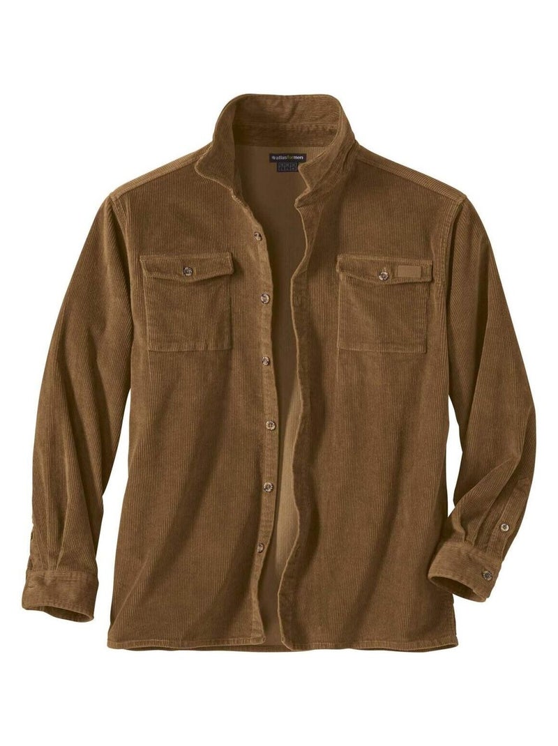 Surchemise en Velours Côtelé  - Atlas For Men Camel - Kiabi
