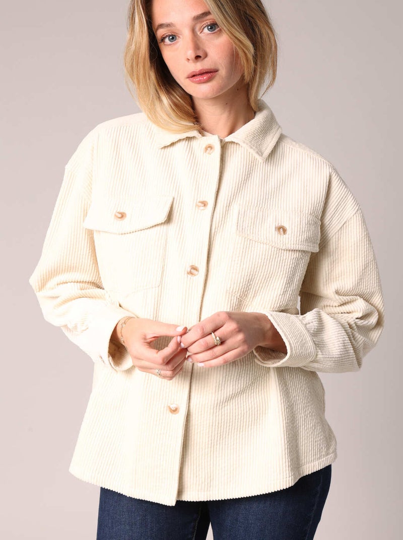 Surchemise en velours côtelé 100% coton  'Deeluxe' Beige argile - Kiabi