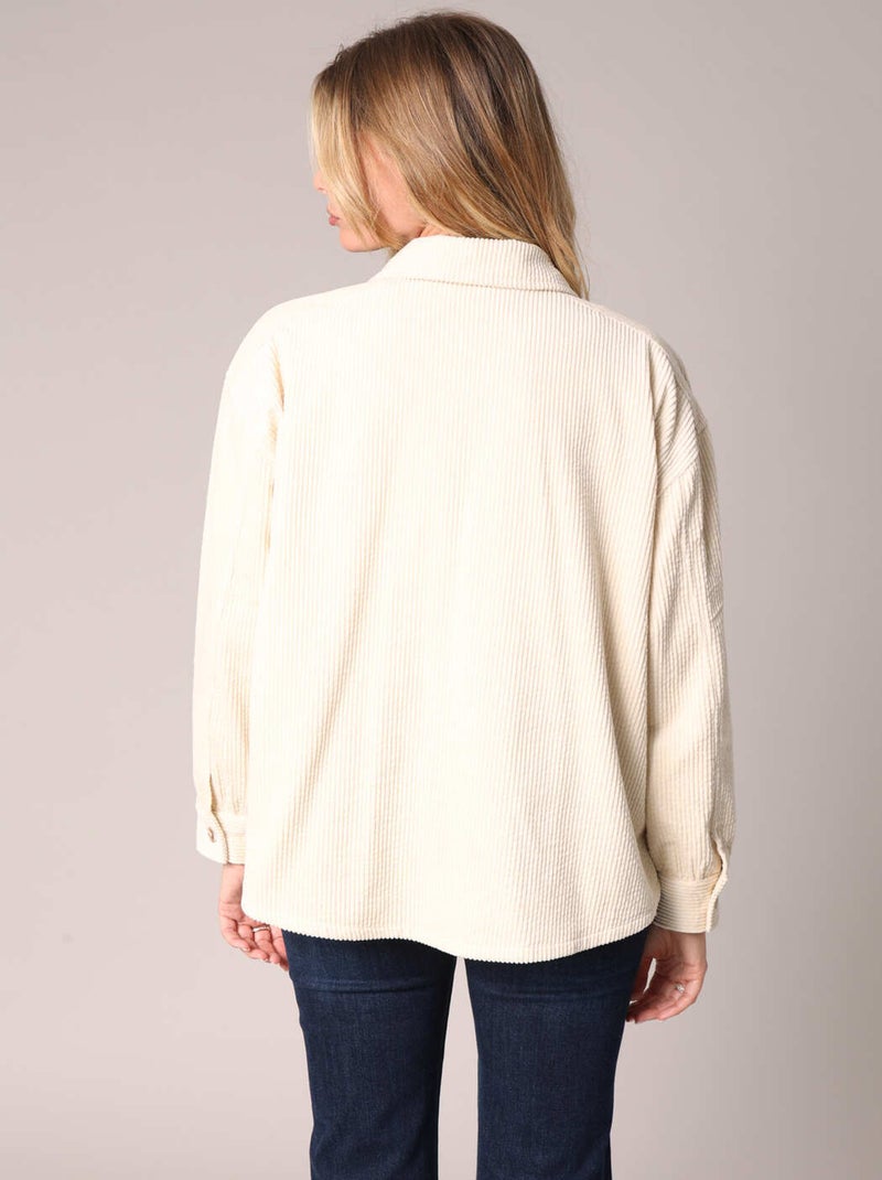 Surchemise en velours côtelé 100 % coton 'Deeluxe' Beige argile - Kiabi