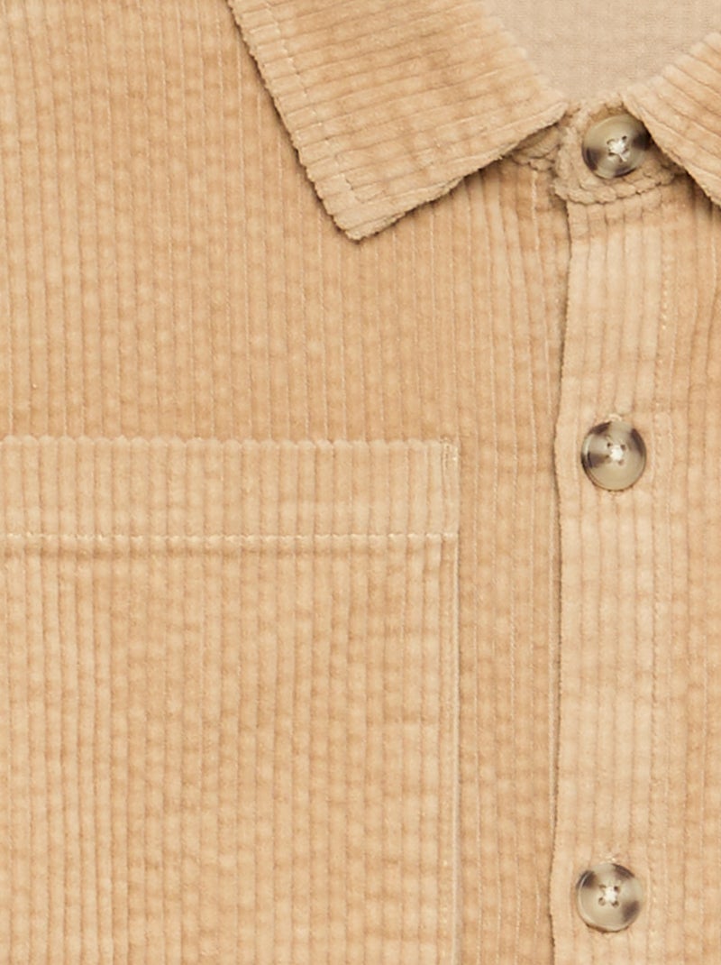 Surchemise en velours côtelé Beige - Kiabi