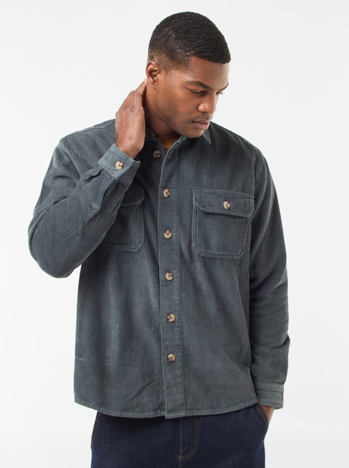 Surchemise en velours coton uni - Kiabi