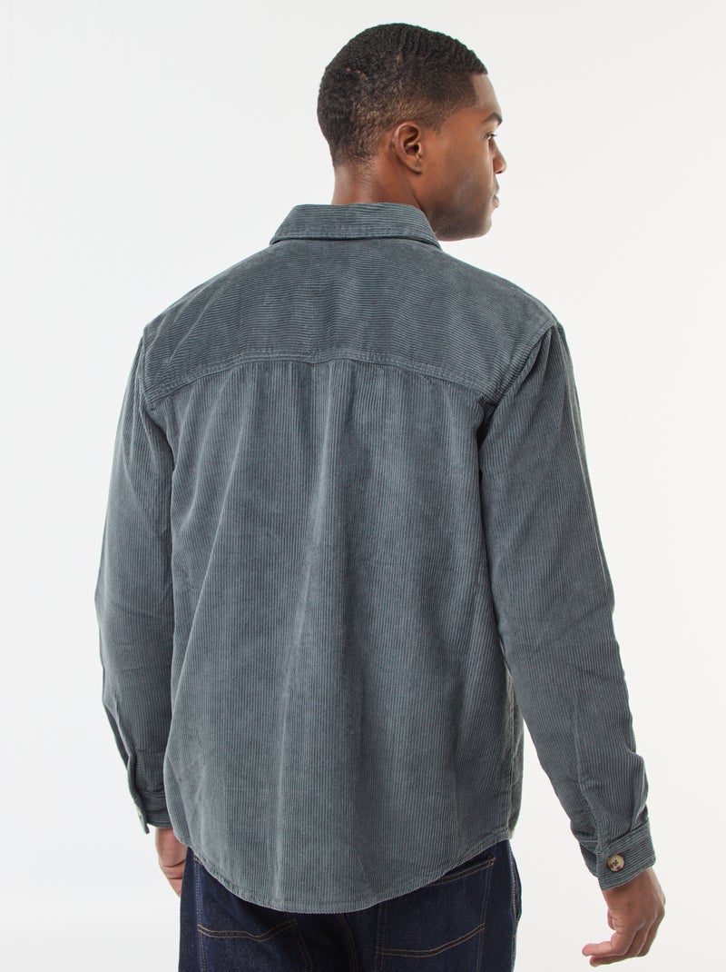 Surchemise en velours coton uni Kaki - Kiabi