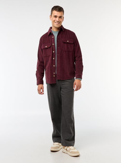 Surchemise en velours coton uni - Kiabi