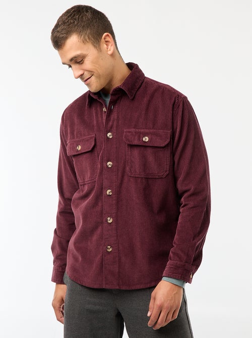 Surchemise en velours coton uni - Kiabi