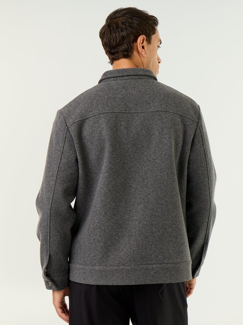 Surchemise façon lainage avec poches poitrine Gris - Kiabi