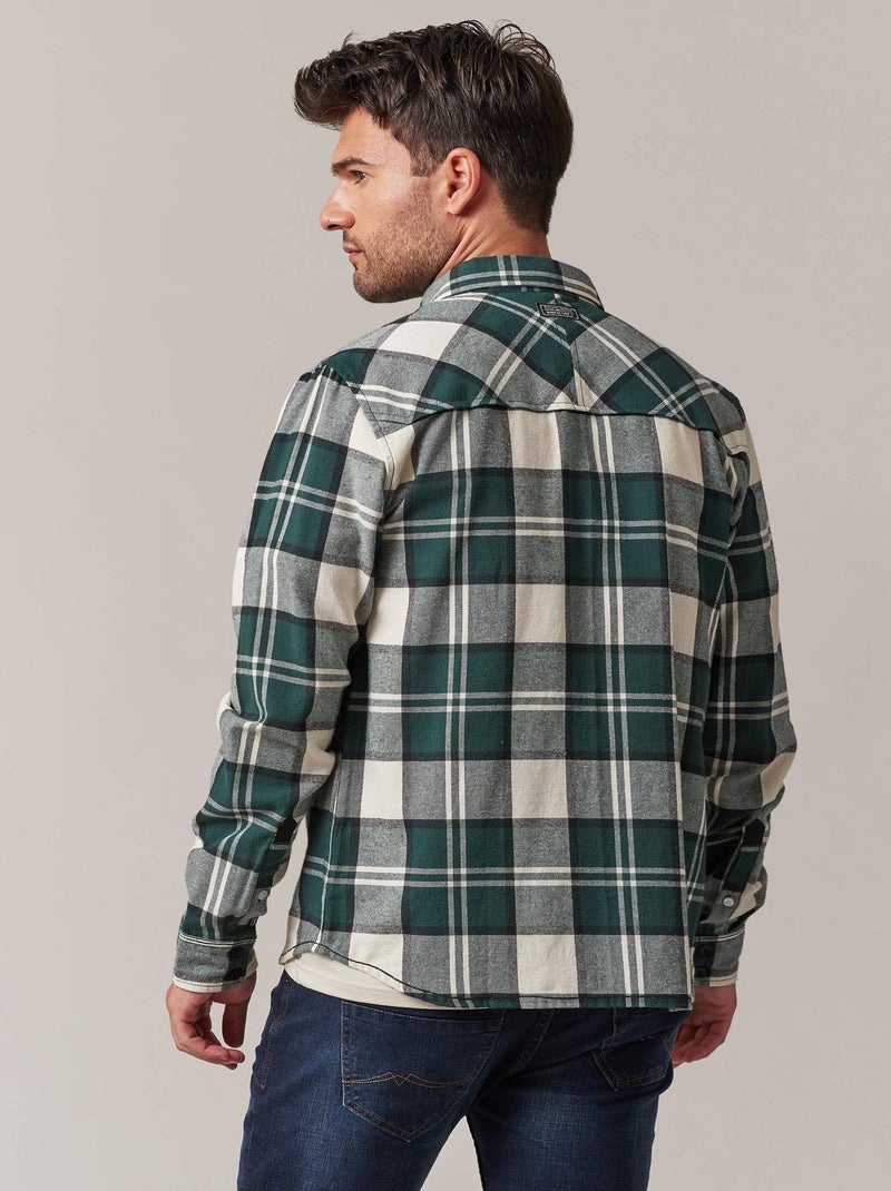 Surchemise homme en coton motif à carreaux  'Deeluxe' Vert foncé - Kiabi