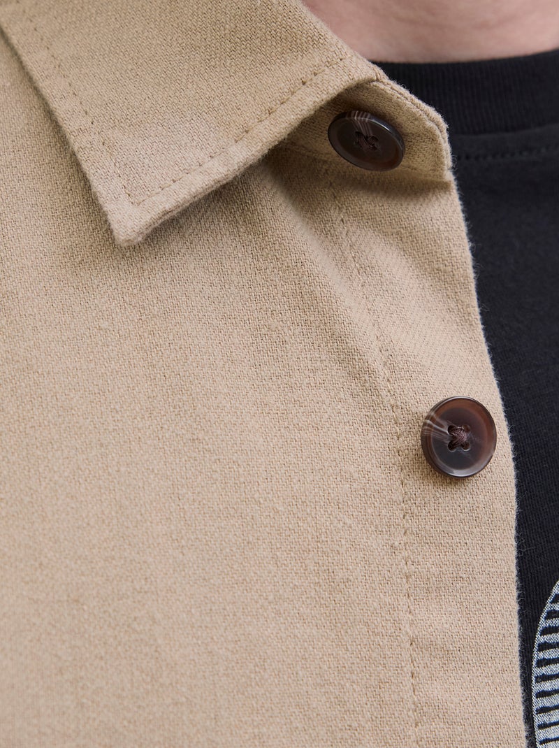 Surchemise 'JJ Rebel' relaxed fit en coton Beige - Kiabi