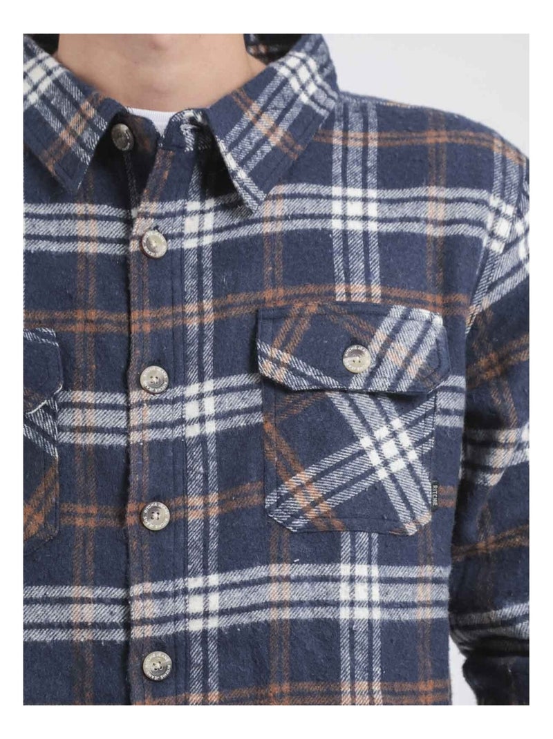 Surchemise manches longues carreaux TORANOL Bleu marine - Kiabi