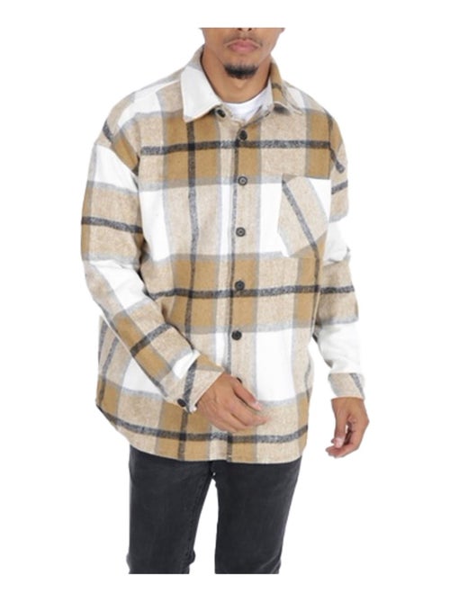 Surchemise polaire à carreaux Kebello - Kiabi