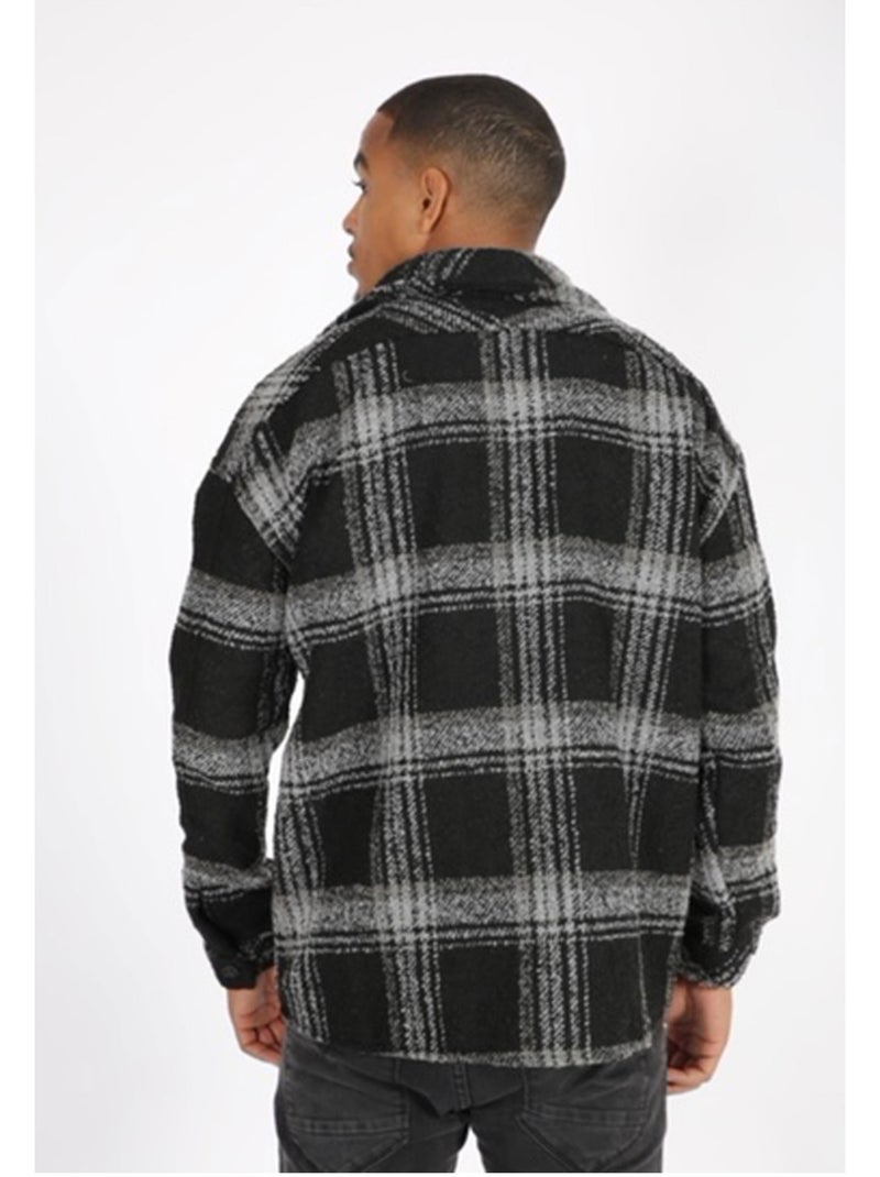 Surchemise polaire à carreaux Kebello Noir Noir - Kiabi