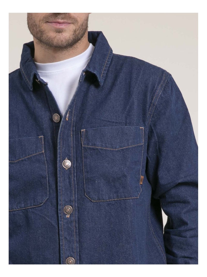 Surchemise pur coton denim TUDESSY Bleu - Kiabi