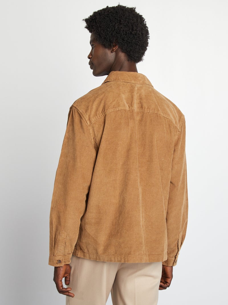 Surchemise regular en velours Marron - Kiabi