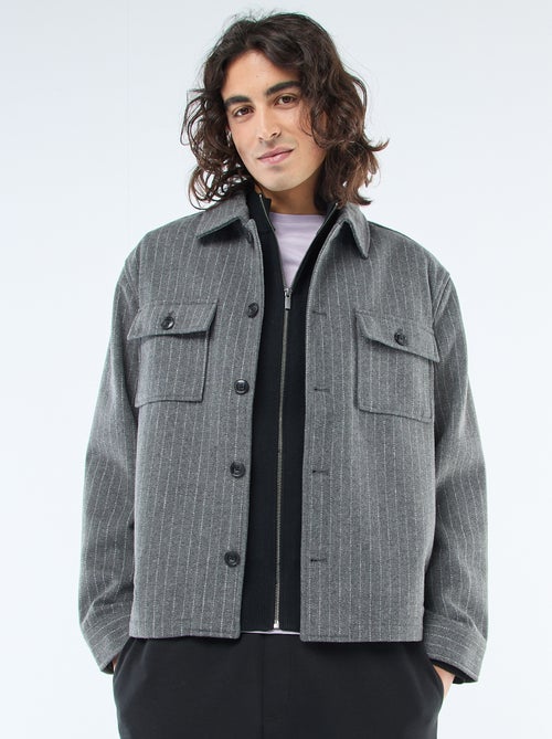 Surchemise unie chaude avec poches à rabat - Kiabi