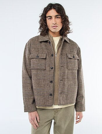 Surchemise unie chaude avec poches à rabat