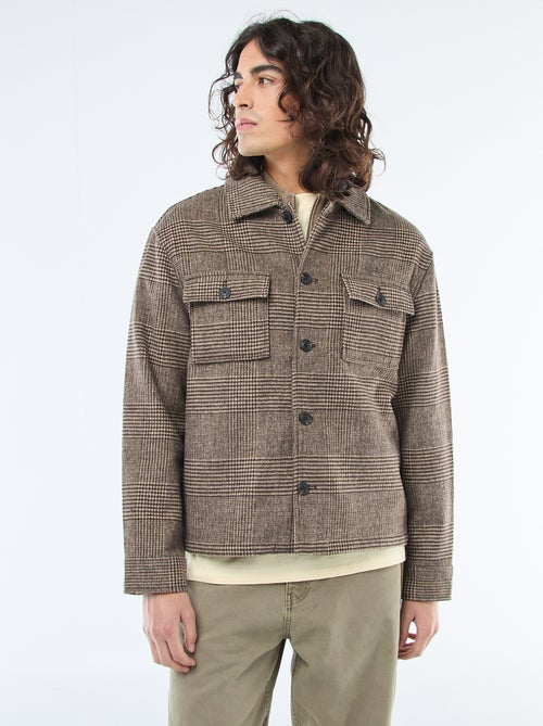 Surchemise unie chaude avec poches à rabat - Kiabi