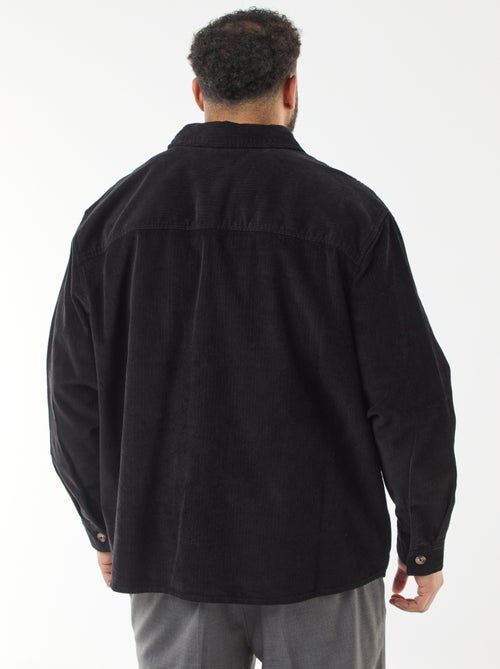 Surchemise unie en velours avec poches plaquées - Kiabi