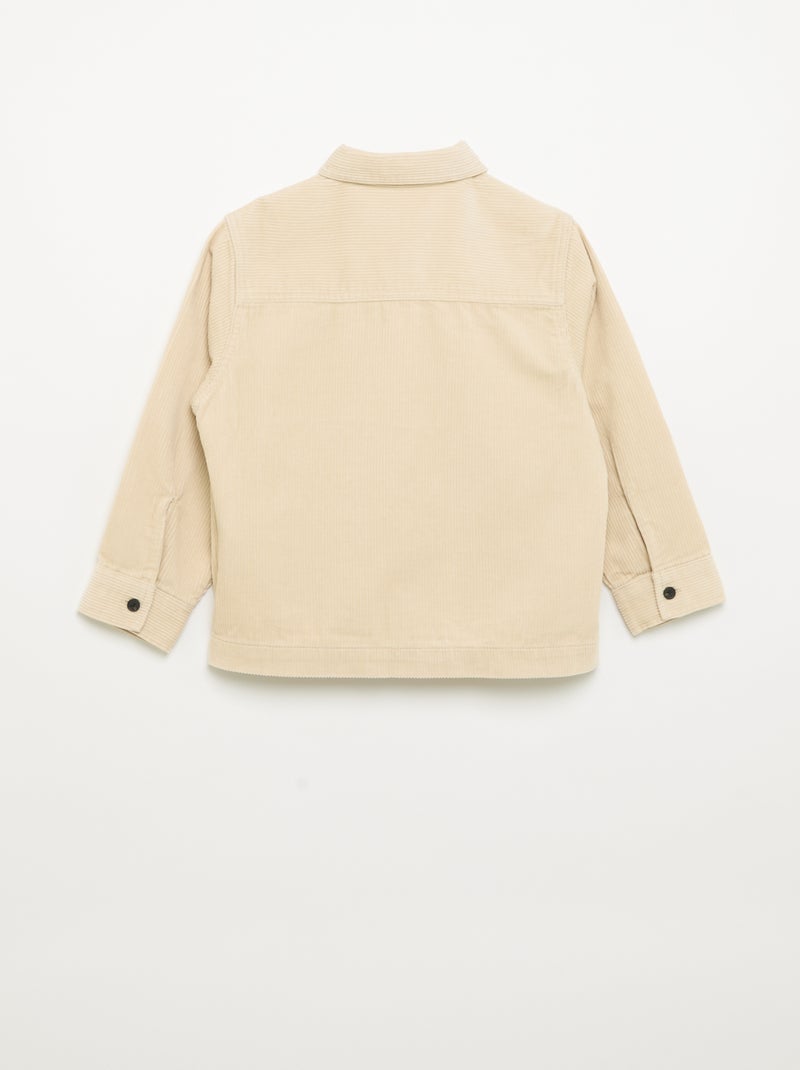 Surchemise unie en velours côtelé Beige - Kiabi