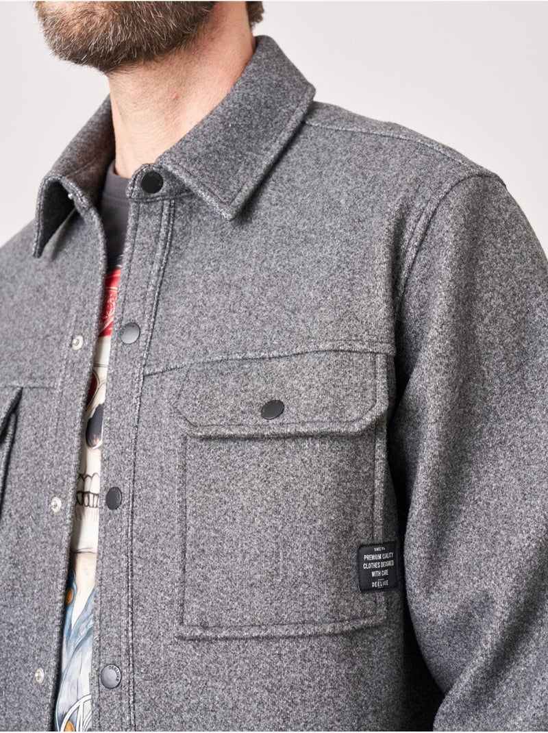 Surchemise unie homme 'deeluxe' Gris chiné - Kiabi