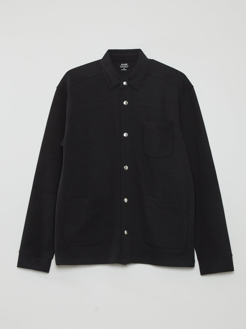 Surchemise unie stretch noir - Kiabi
