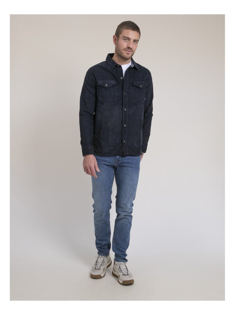 Surchemise velours TUDROY Bleu marine - Kiabi