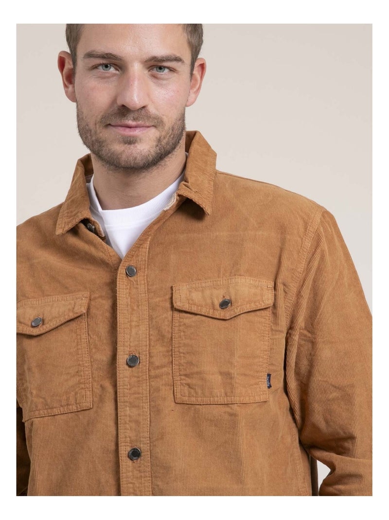 Surchemise velours TUDROY Marron glacé - Kiabi