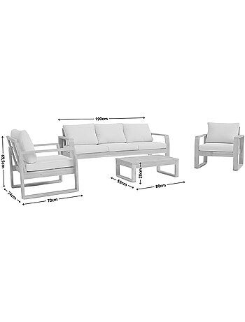 SURIN Salon de jardin 5 places en acacia