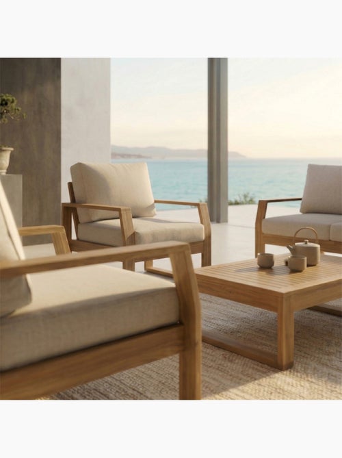 SURIN Salon de jardin 5 places en acacia - Kiabi