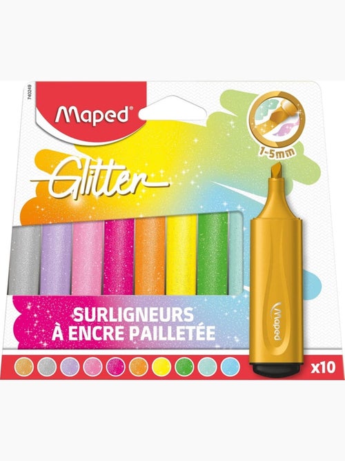 Surligneurs fluo glitter pour l'école - Kiabi