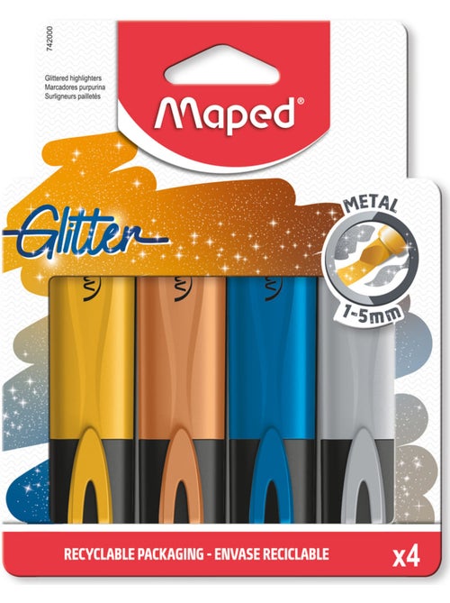 Surligneurs fluo peps glitter - Kiabi Surligneurs fluo peps glitter - Kiabi