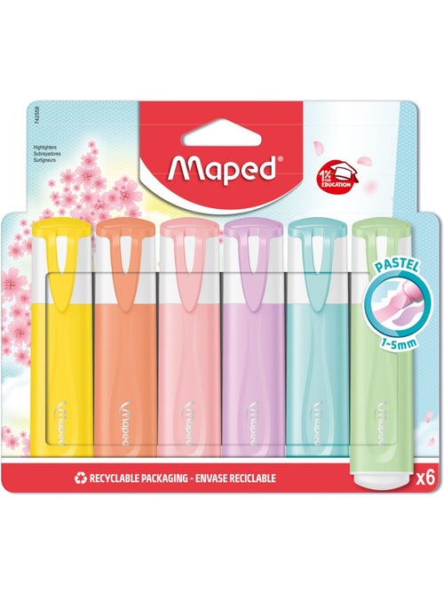 Surligneurs fluo peps pastel - Kiabi