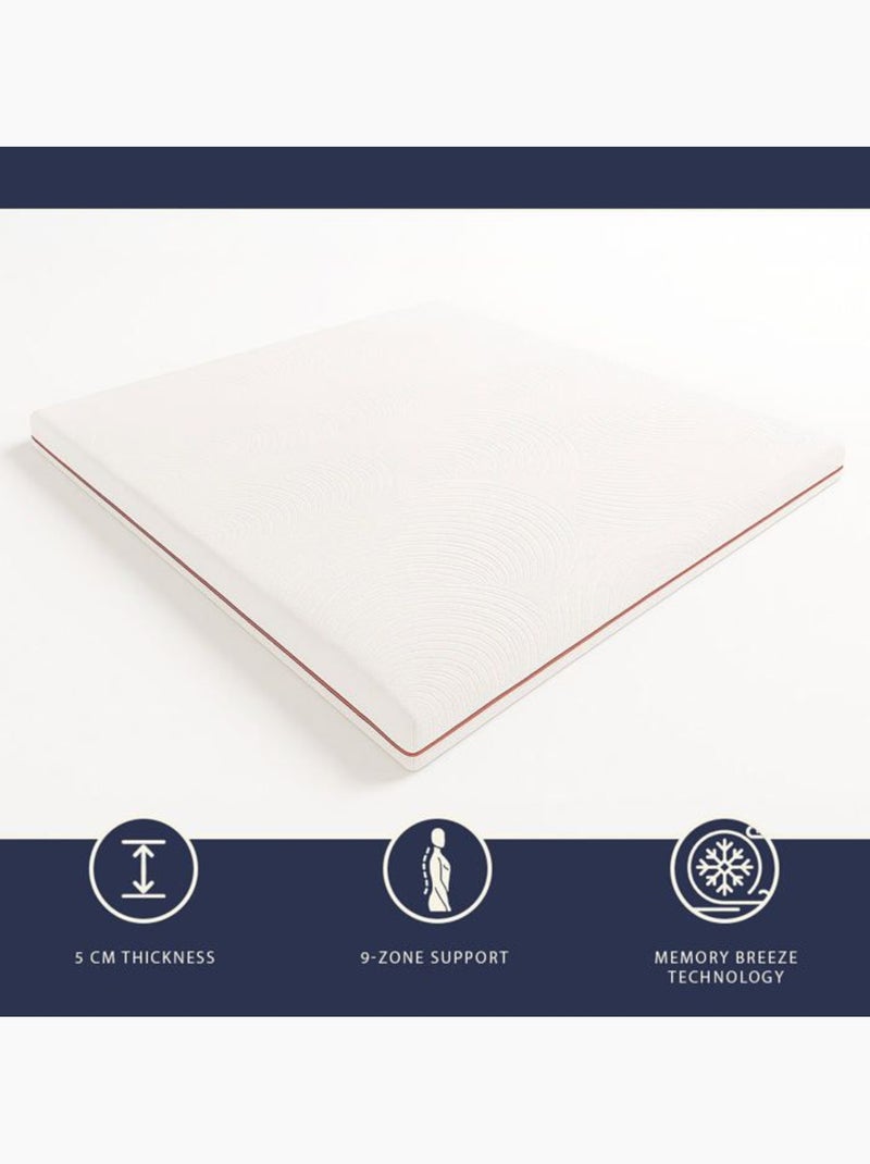 Surmatelas - the white stone - breeze - 9 zones - 5 cm - housse pure by heiq déhoussable Blanc - Kiabi