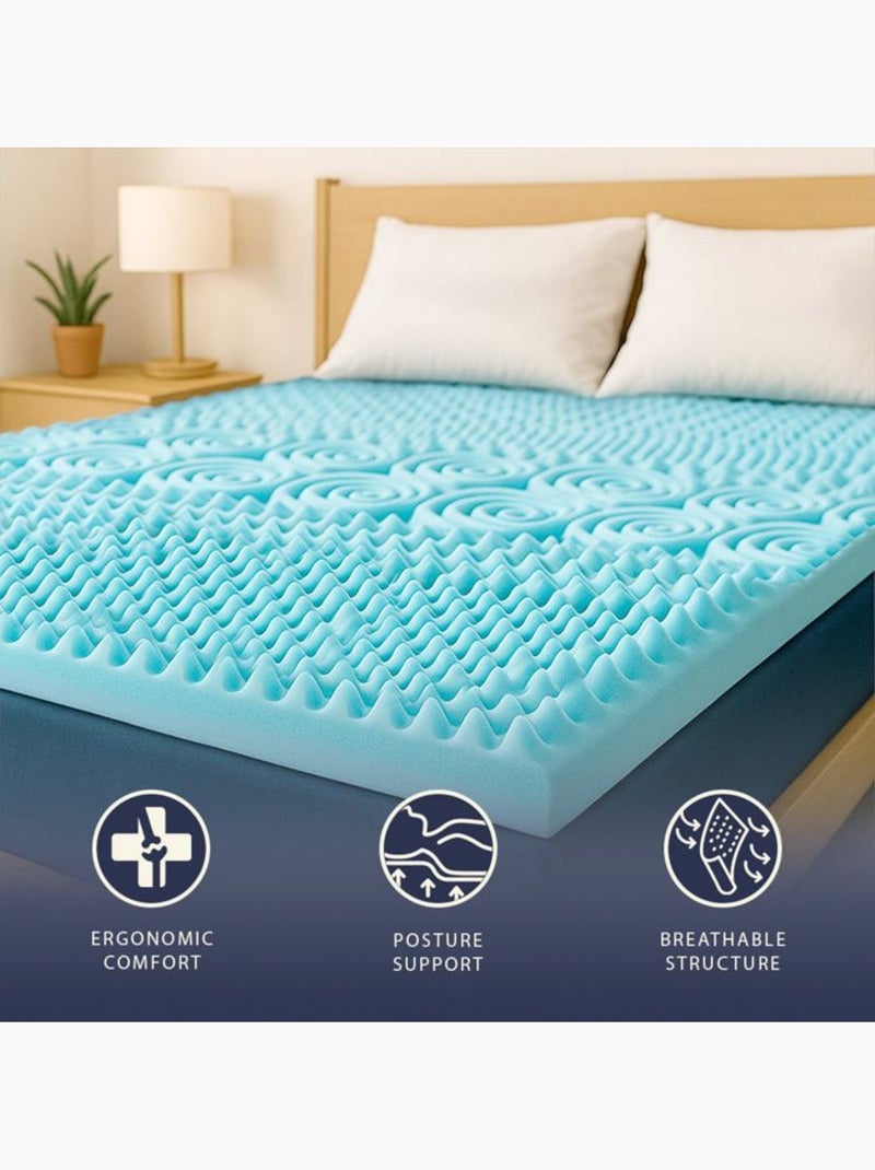 Surmatelas - the white stone - breeze - 9 zones - 5 cm - housse pure by heiq déhoussable Blanc - Kiabi